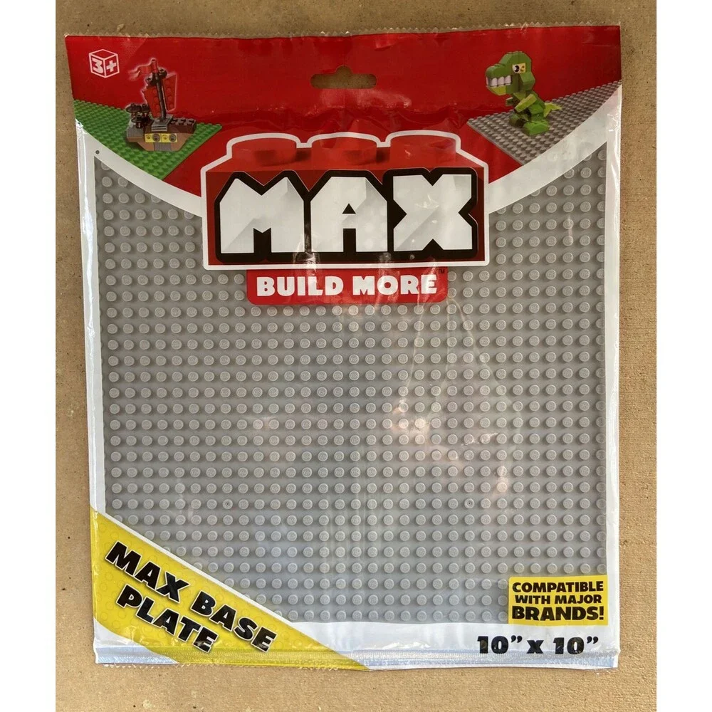 Max Build Base Plate Building Block Color Gray Major Brand Compatible 10
